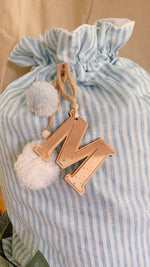 Load image into Gallery viewer, Baby blue stripe Santa sack-preorder
