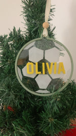 Load image into Gallery viewer, Custom Soccer ball Ornament
