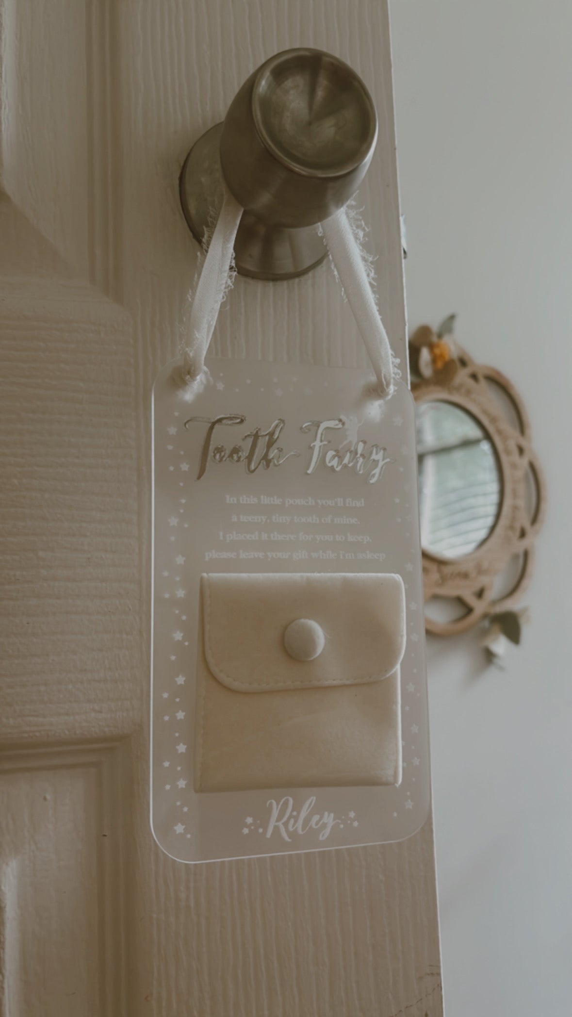 Personalised Tooth Fairy hanging door sign