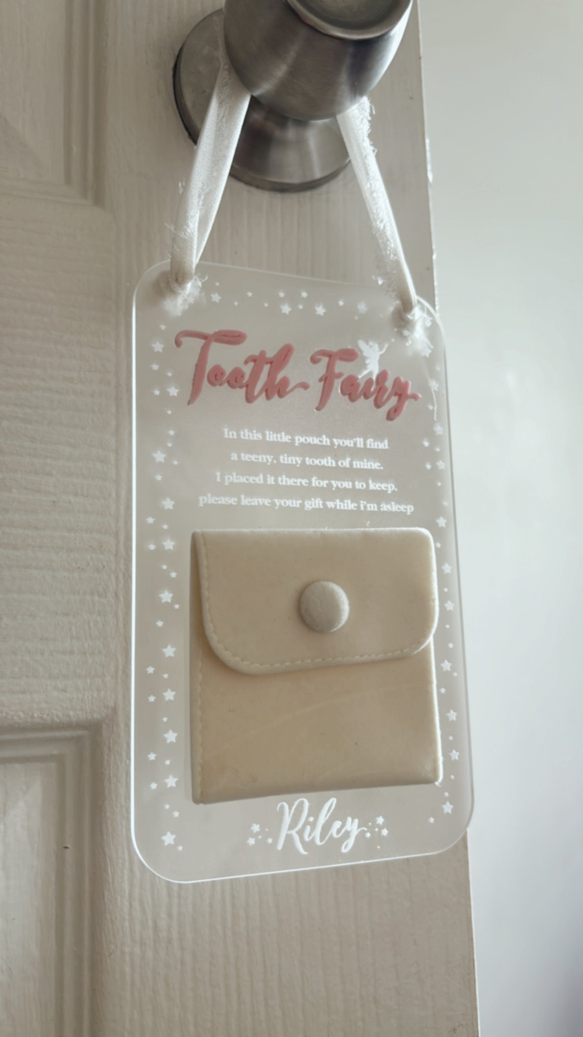 Personalised Tooth Fairy hanging door sign