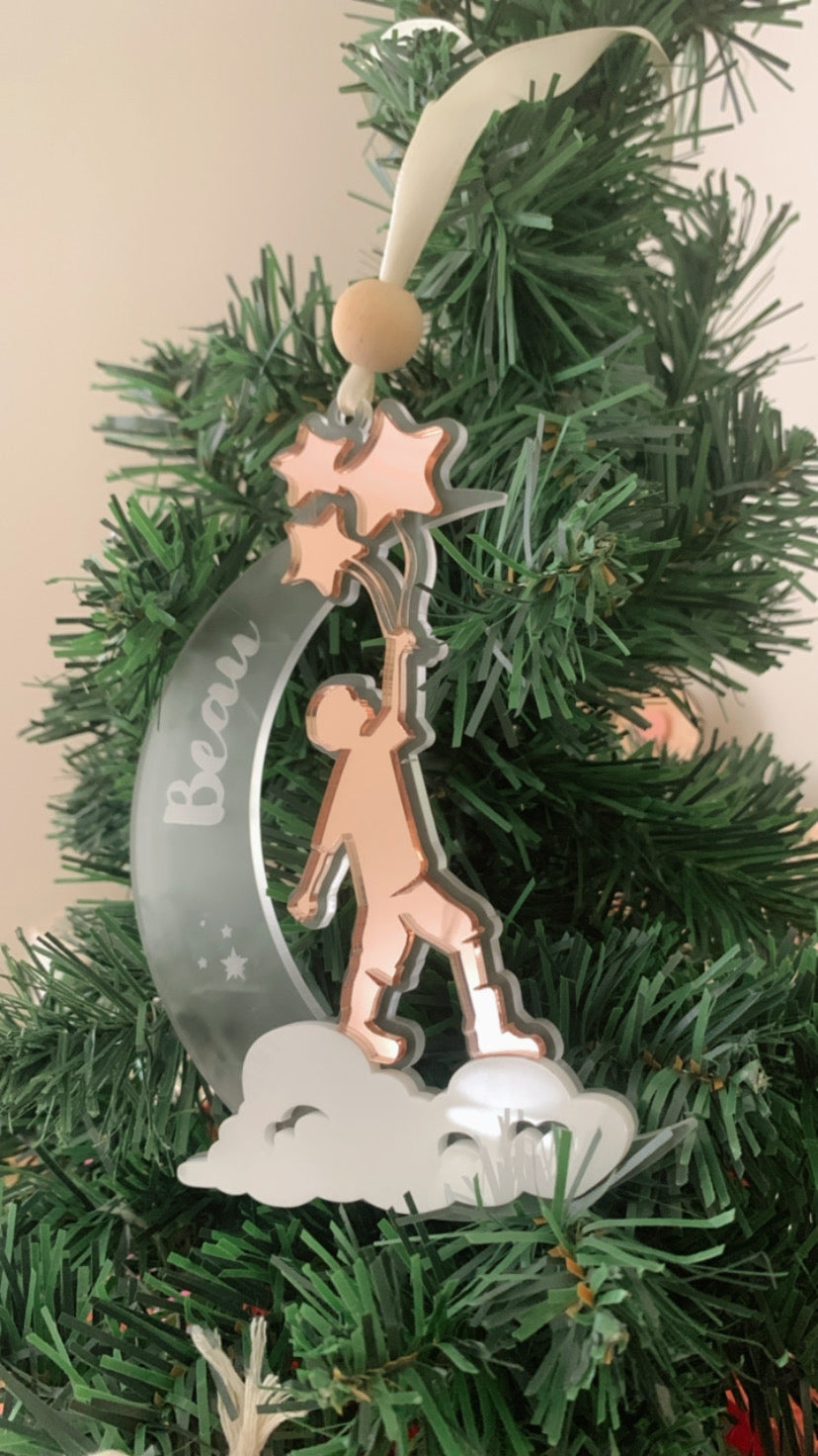 Boy on the Moon ornament