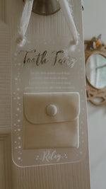 Load image into Gallery viewer, Personalised Tooth Fairy hanging door sign
