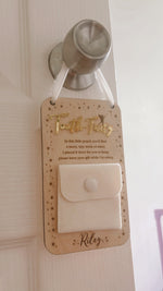 Load image into Gallery viewer, Personalised Tooth Fairy hanging door sign
