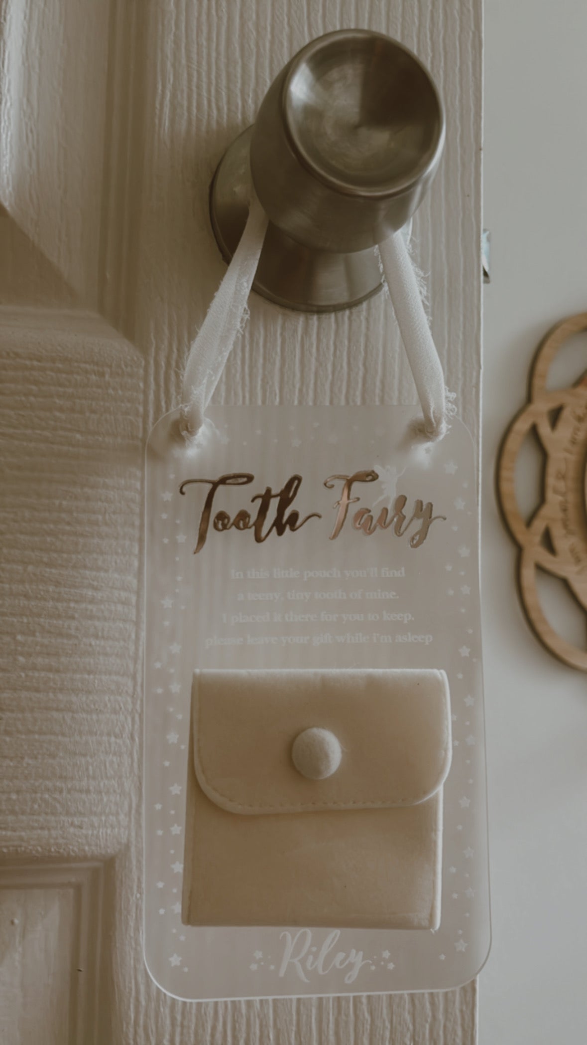 Personalised Tooth Fairy hanging door sign