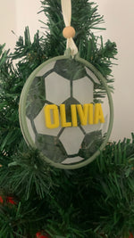 Load image into Gallery viewer, Custom Soccer ball Ornament
