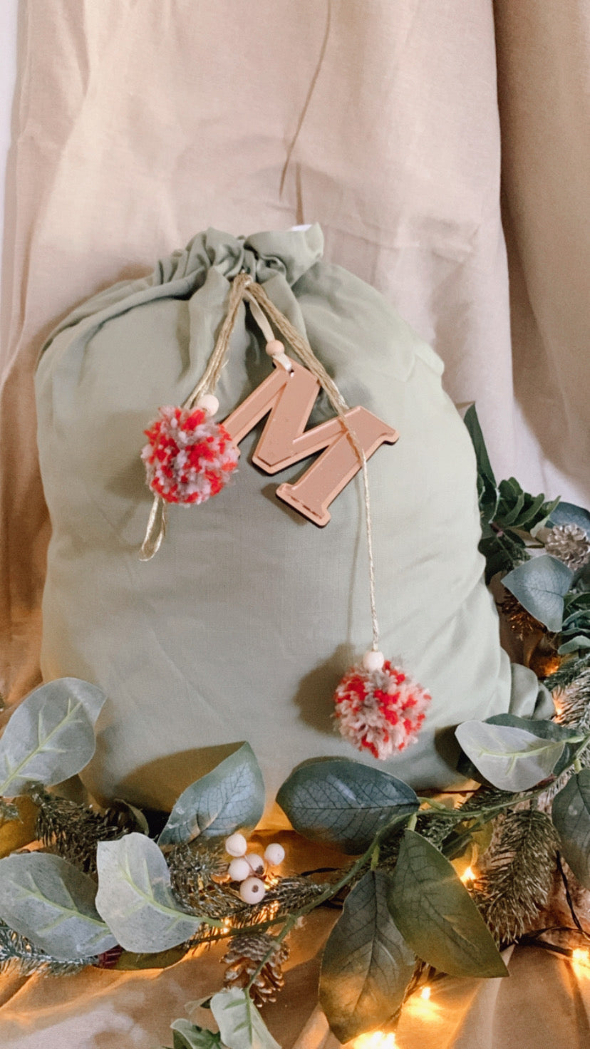 Sage green Santa sack - preorder