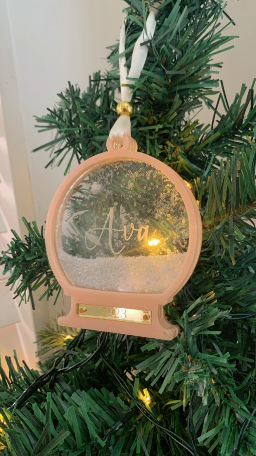 Custom Snow Globe Ornament with glitter