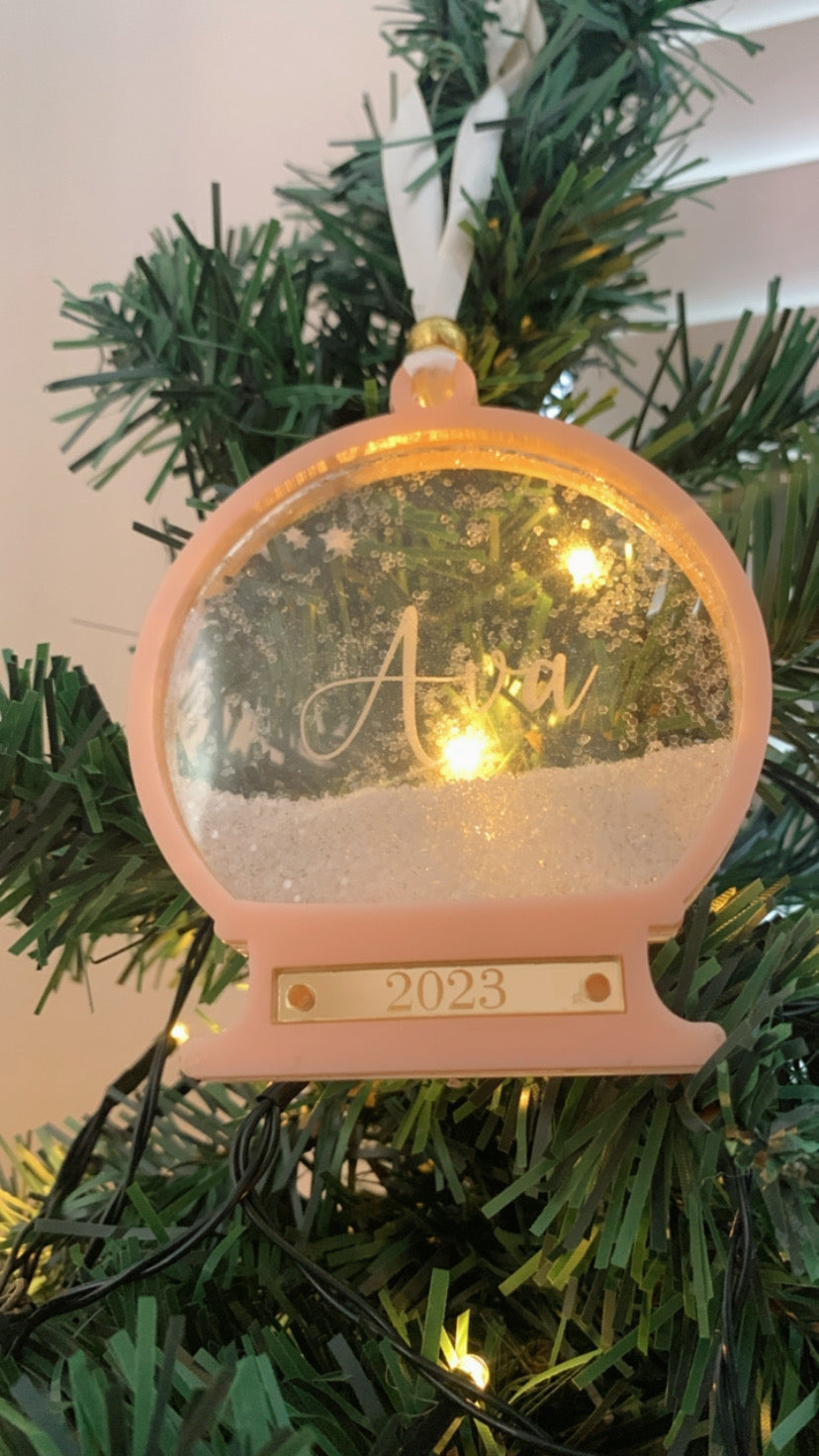 Custom Snow Globe Ornament with glitter