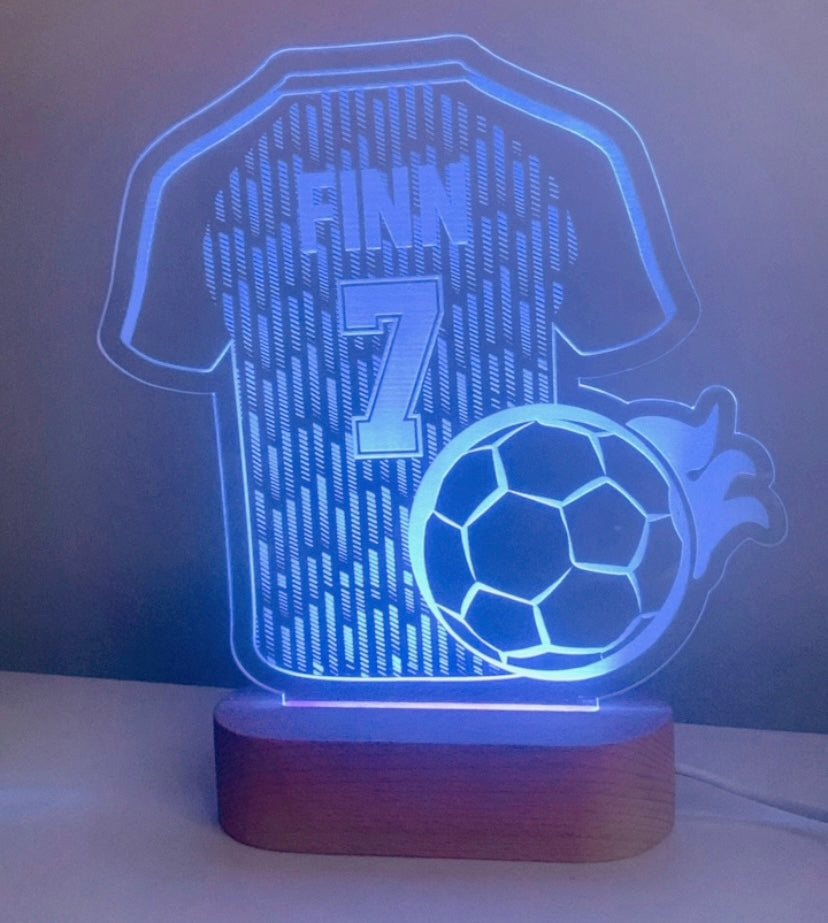 Soccer fan personalised LED light