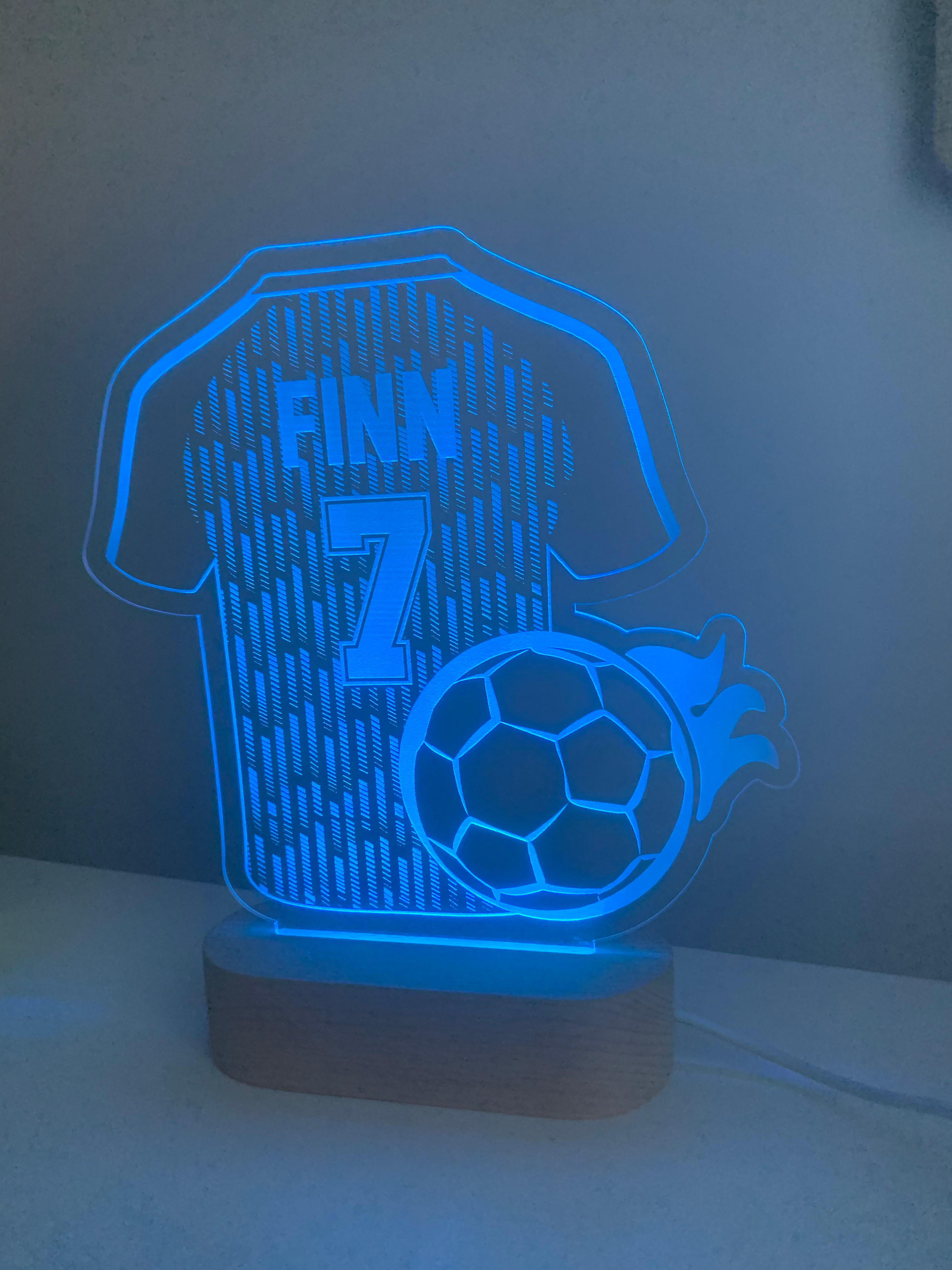 Soccer fan personalised LED light