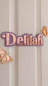 Etched Butterfly Garden Name Signage - Double layer