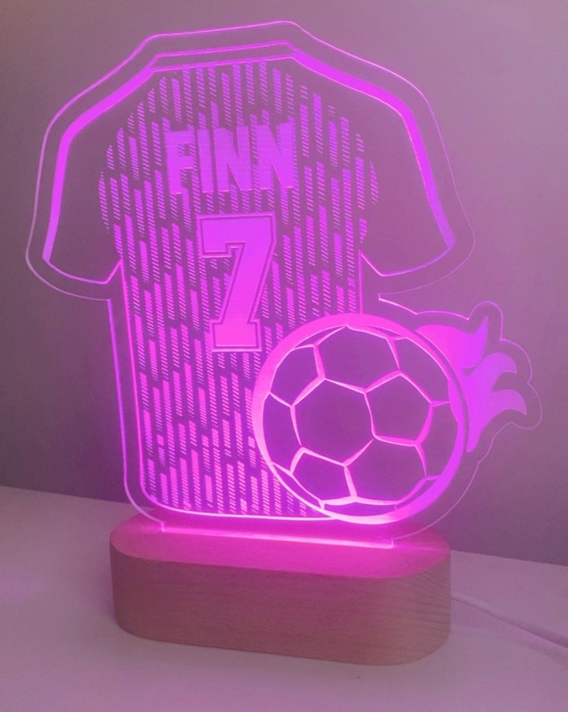 Soccer fan personalised LED light