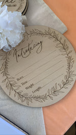 Load image into Gallery viewer, Birth announcement wreath design (to match ‘All about you’ journal)
