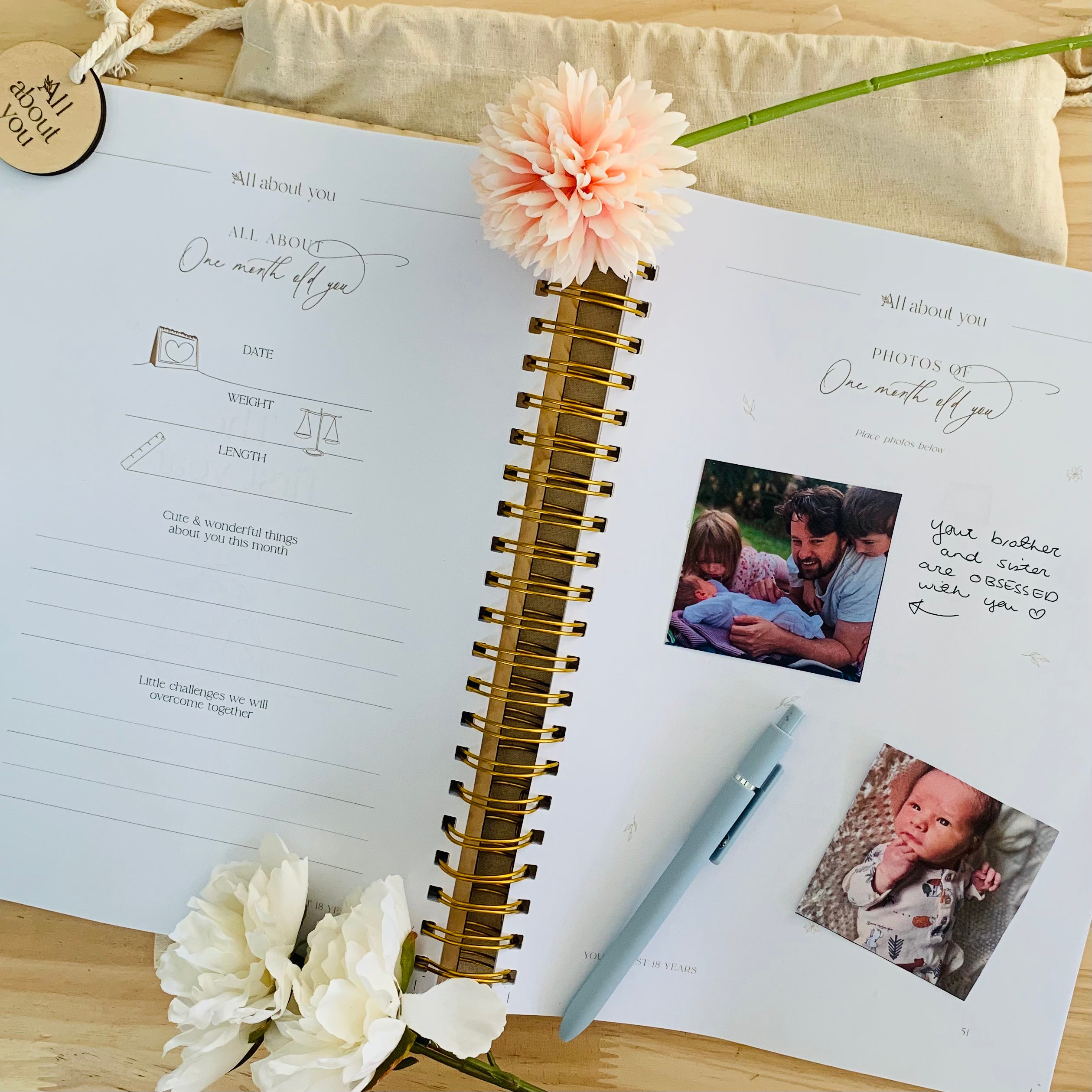 ‘All about you’ custom keepsake journal