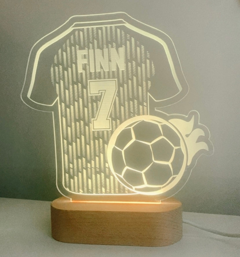 Soccer fan personalised LED light