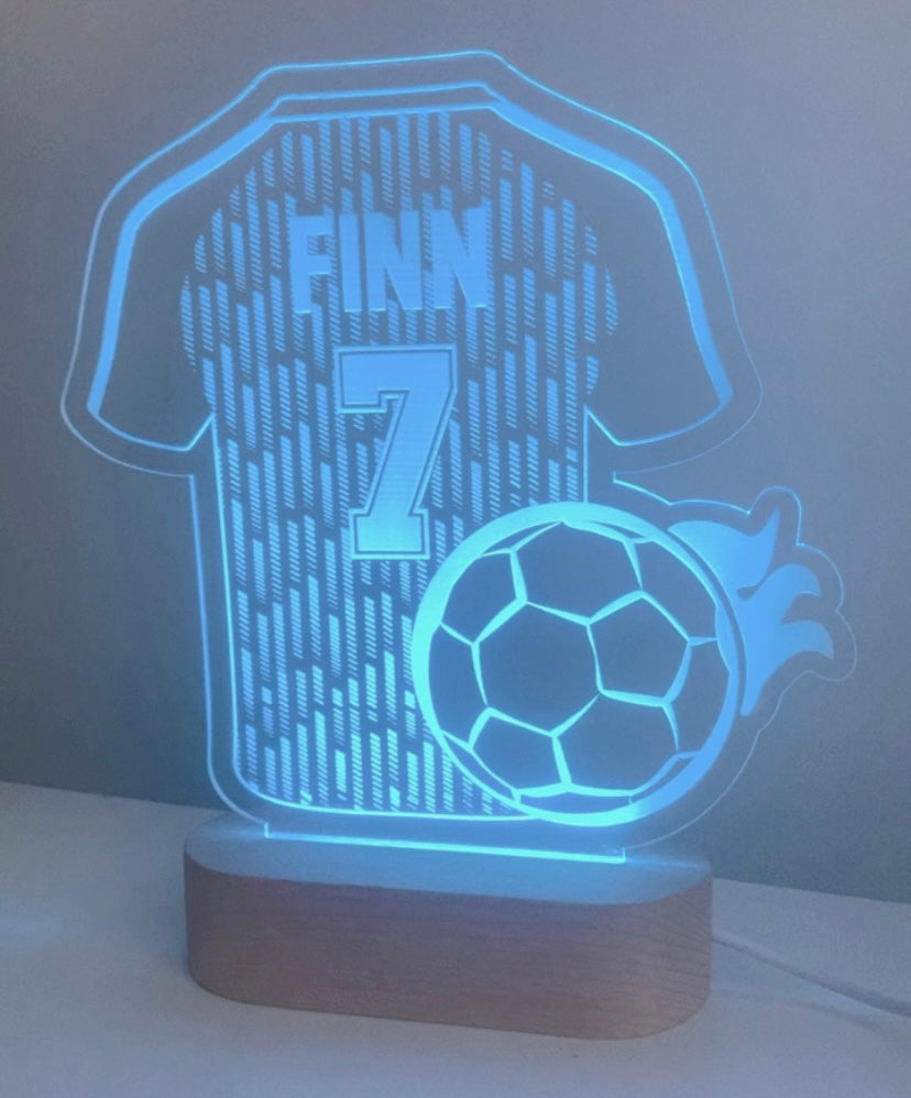 Soccer fan personalised LED light