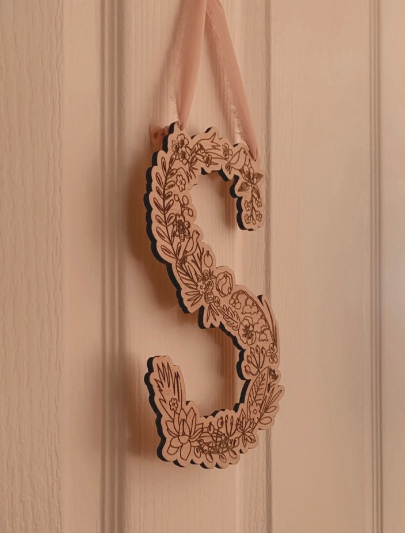 Spring Garden hanging initial