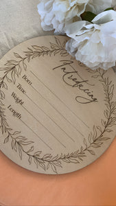 Birth announcement wreath design (to match ‘All about you’ journal)