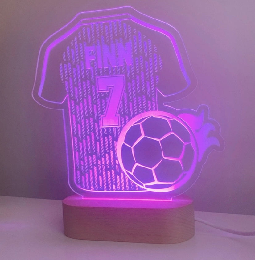 Soccer fan personalised LED light