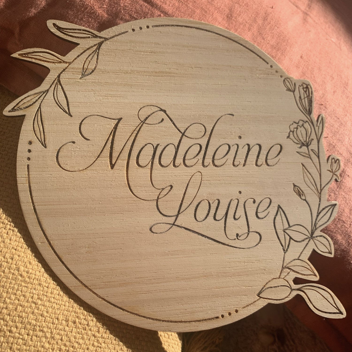 Floral Wreath Name Plaque