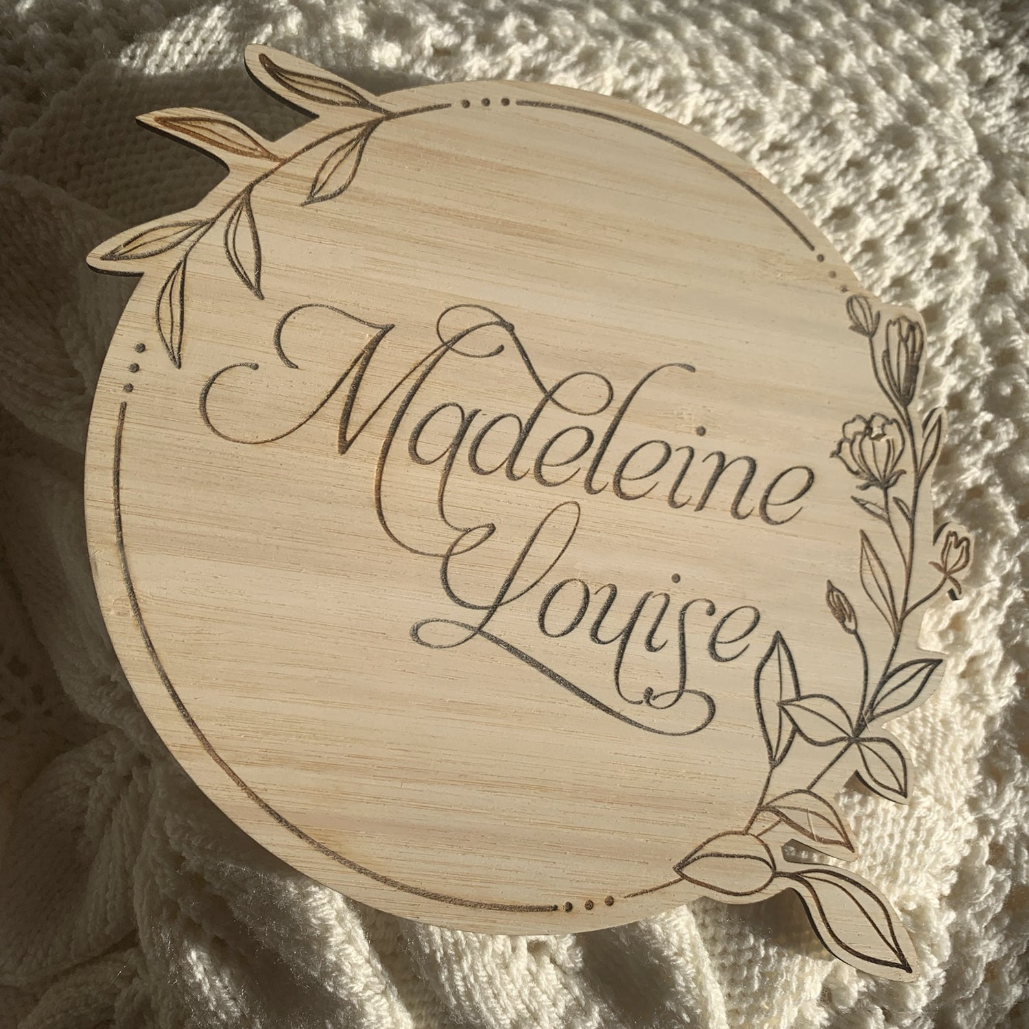 Floral Wreath Name Plaque