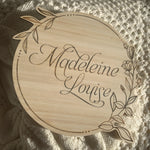 Load image into Gallery viewer, Floral Wreath Name Plaque
