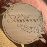 Load image into Gallery viewer, Floral Wreath Name Plaque
