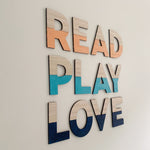 Load image into Gallery viewer, Read Play Love Signage
