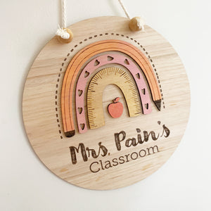 Teacher's Classroom Rainbow Plaque