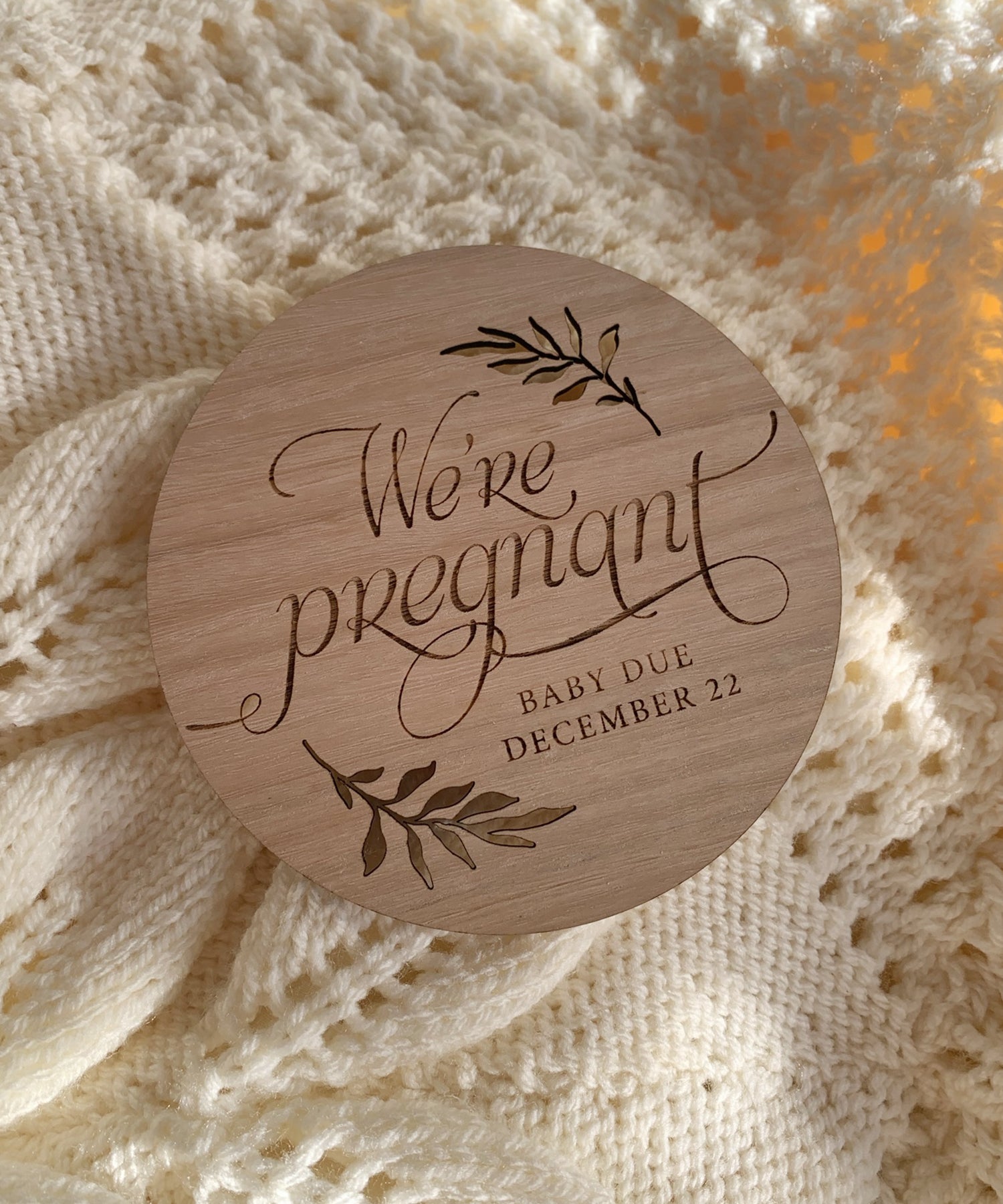 We're Pregnant Announcement Disc