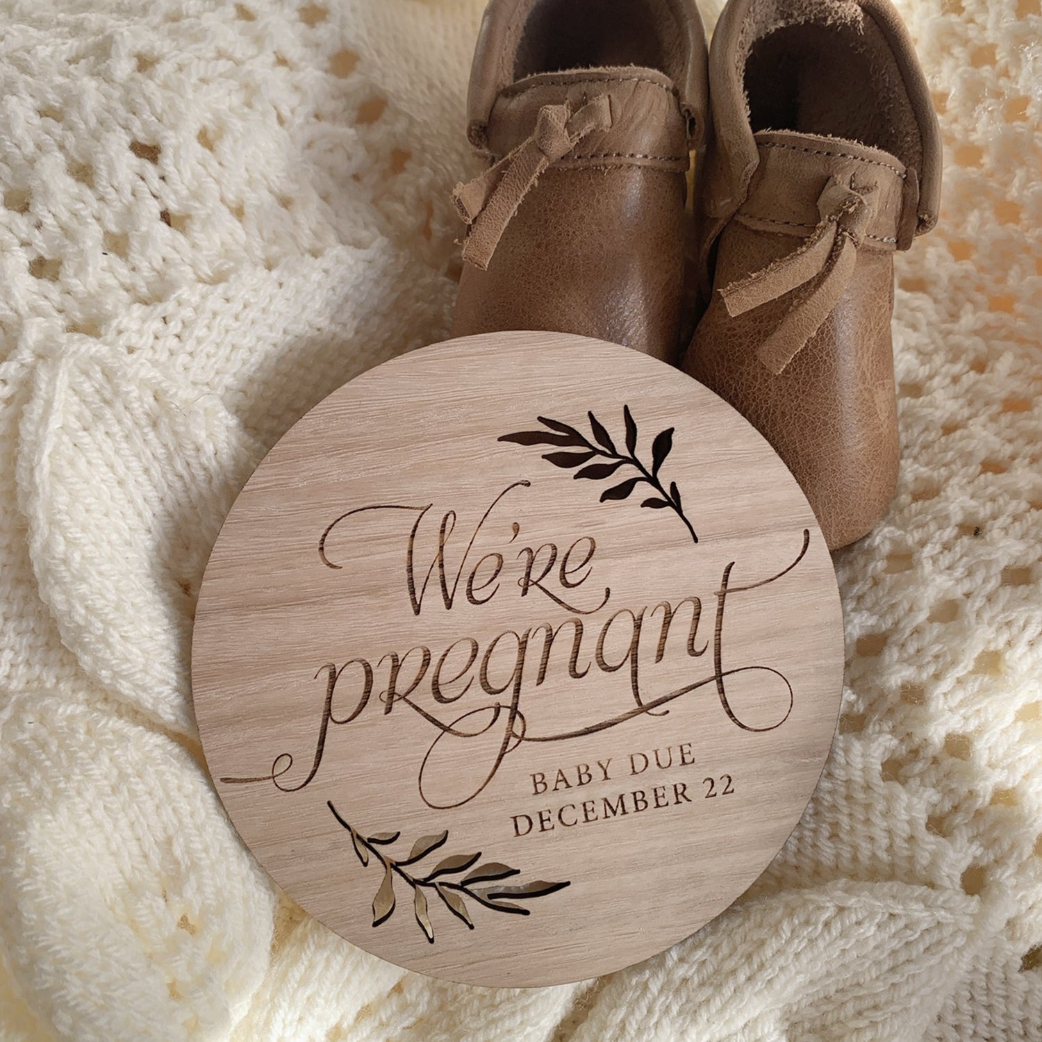 We're Pregnant Announcement Disc