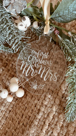 Load image into Gallery viewer, First Christmas as Mr &amp; Mrs Ornament
