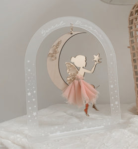 Fairy Moon Arch stand - frosted clear acrylic