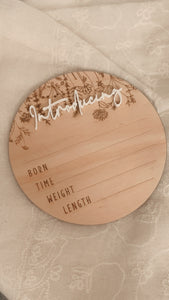 Wildflower Birth Announcement Disc