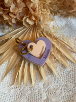 Load image into Gallery viewer, Mama and daughter/ best friend heart keyring
