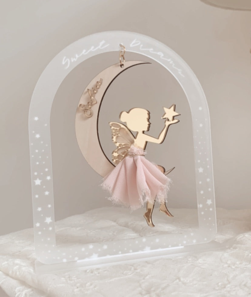 Fairy Moon Arch stand - frosted clear acrylic