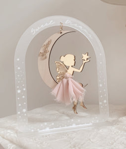 Fairy Moon Arch stand - frosted clear acrylic