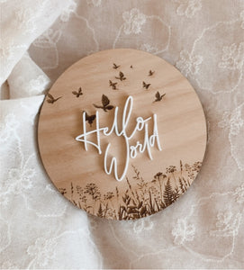 Hello World Butterfly Garden Welcome Disc