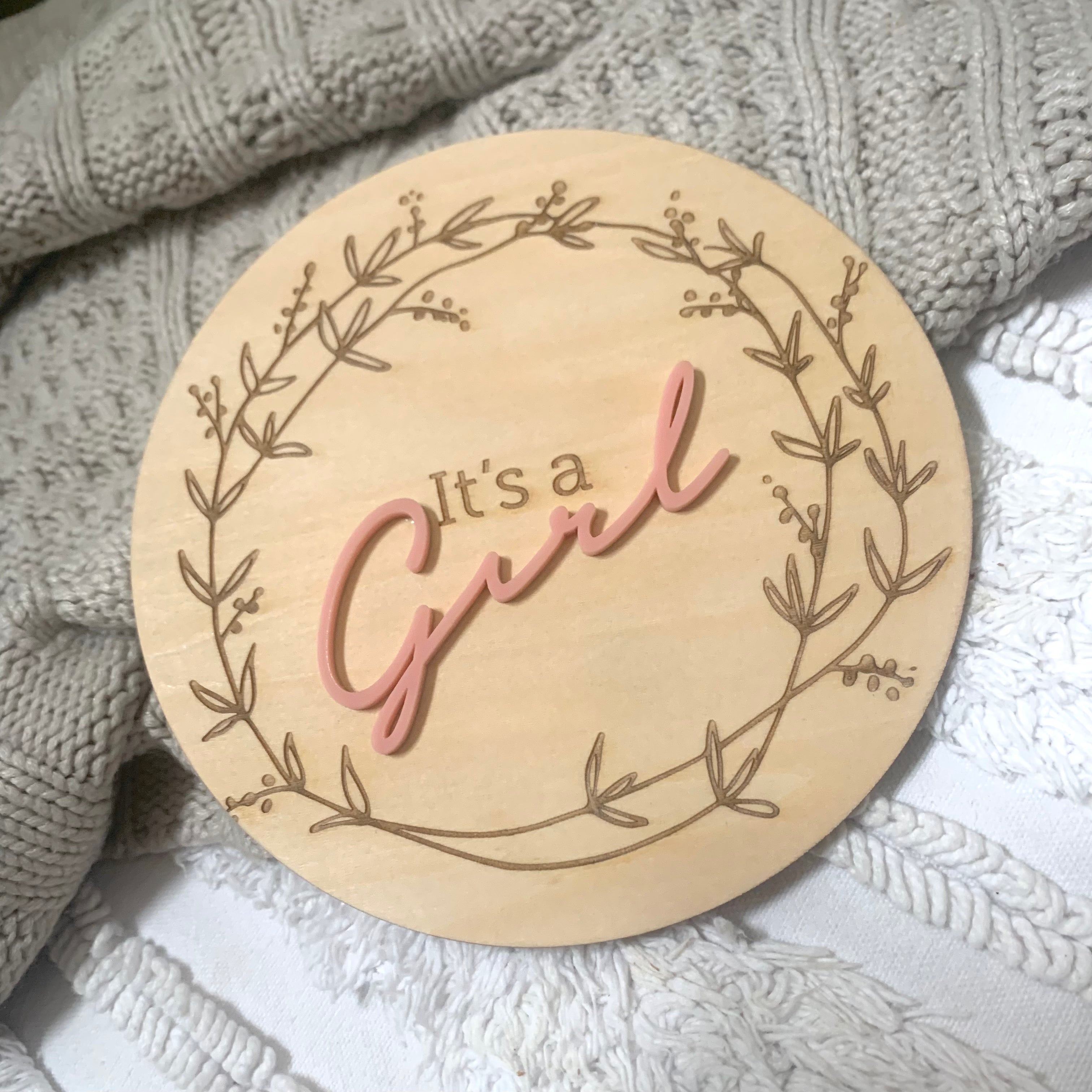 Double Sided Gender Reveal Announcement Plaques