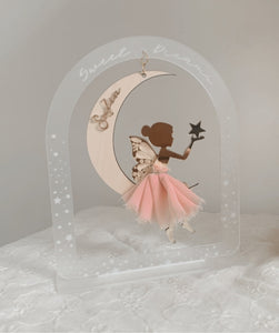 Fairy Moon Arch stand - frosted clear acrylic