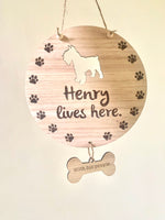 Load image into Gallery viewer, Dog (Name) Lives Here Plaque
