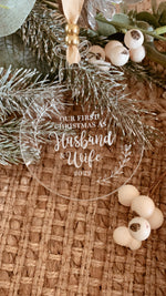 Load image into Gallery viewer, First Christmas as Husband &amp; Wife Ornament
