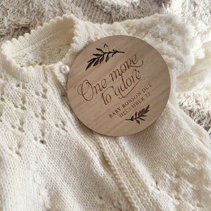 One More to Adore Pregnancy or Birth Announcement Disc